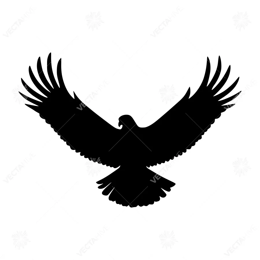 Black Eagle Silhouette - Minimalist Design
