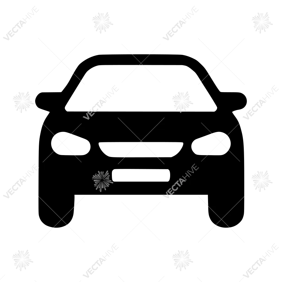 Car Icon - Black Outline Vector