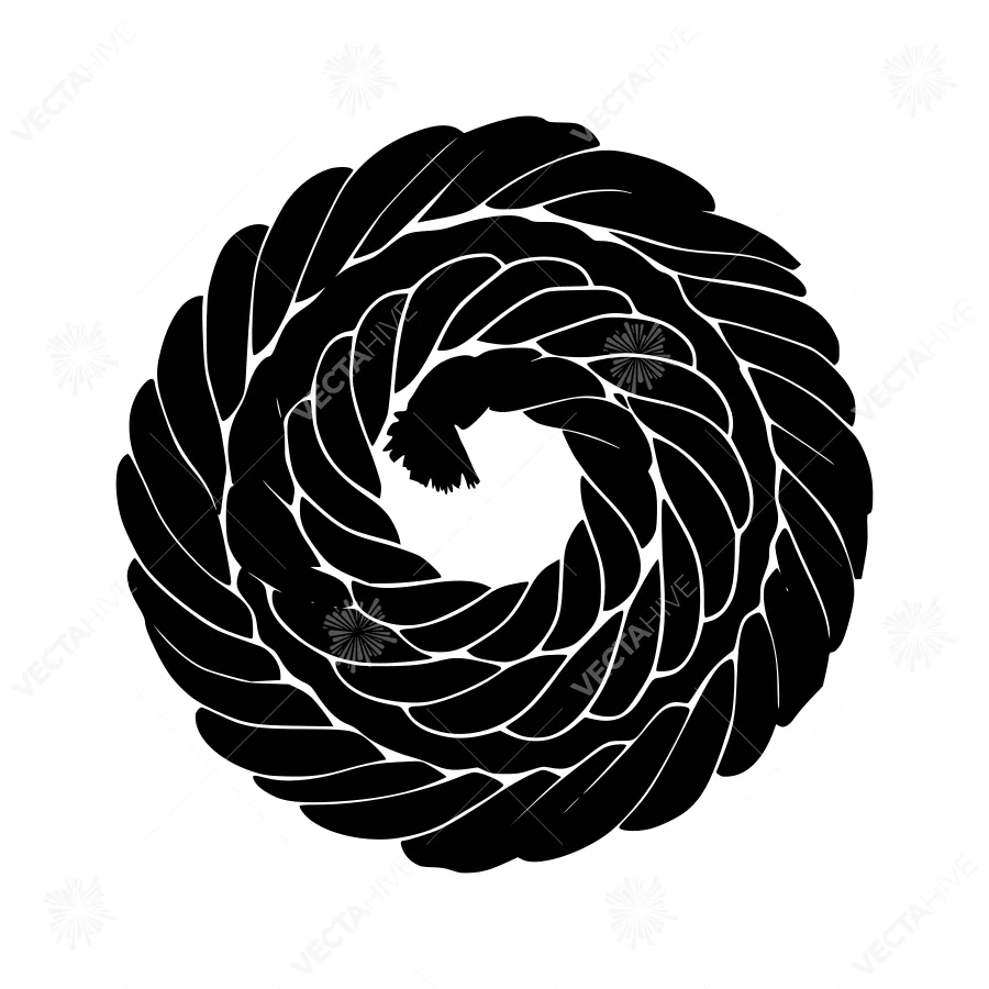 Abstract Spiral Vector Graphic - Black Silhouette