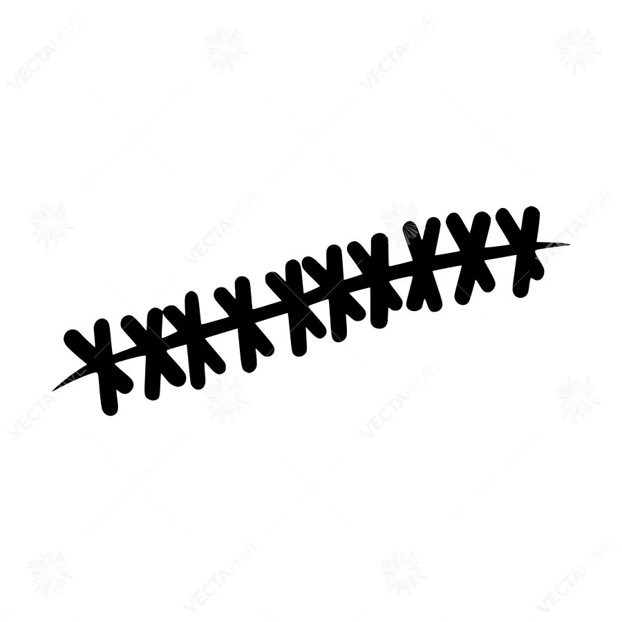 Simple Stitch Line Art - Black on White