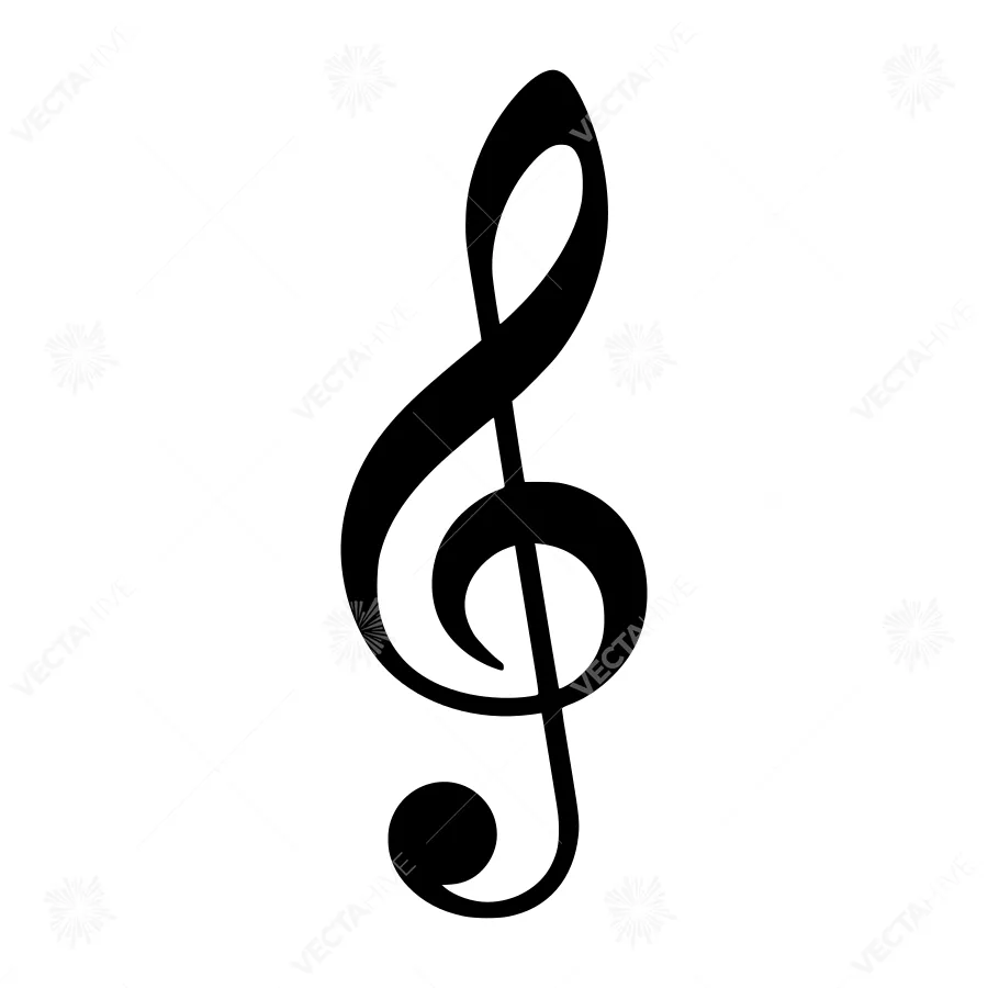 Black Music Clef Vector Icon