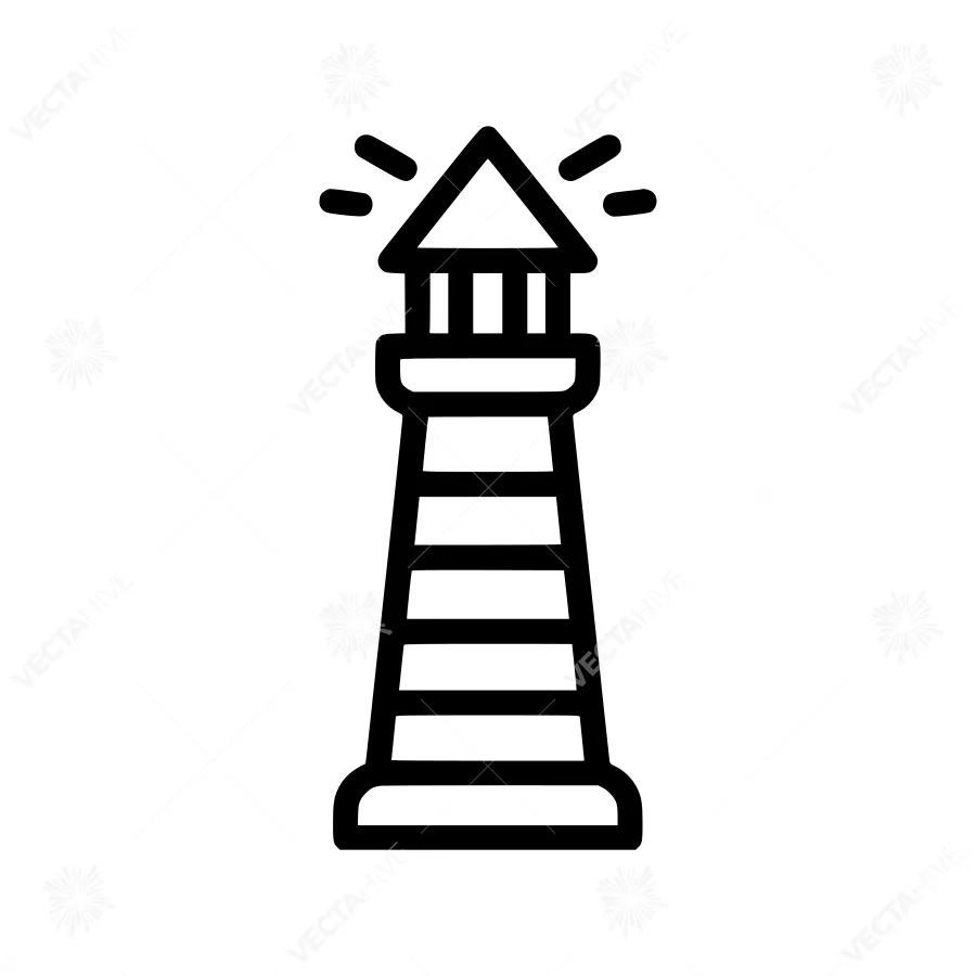Line Art Lighthouse Icon