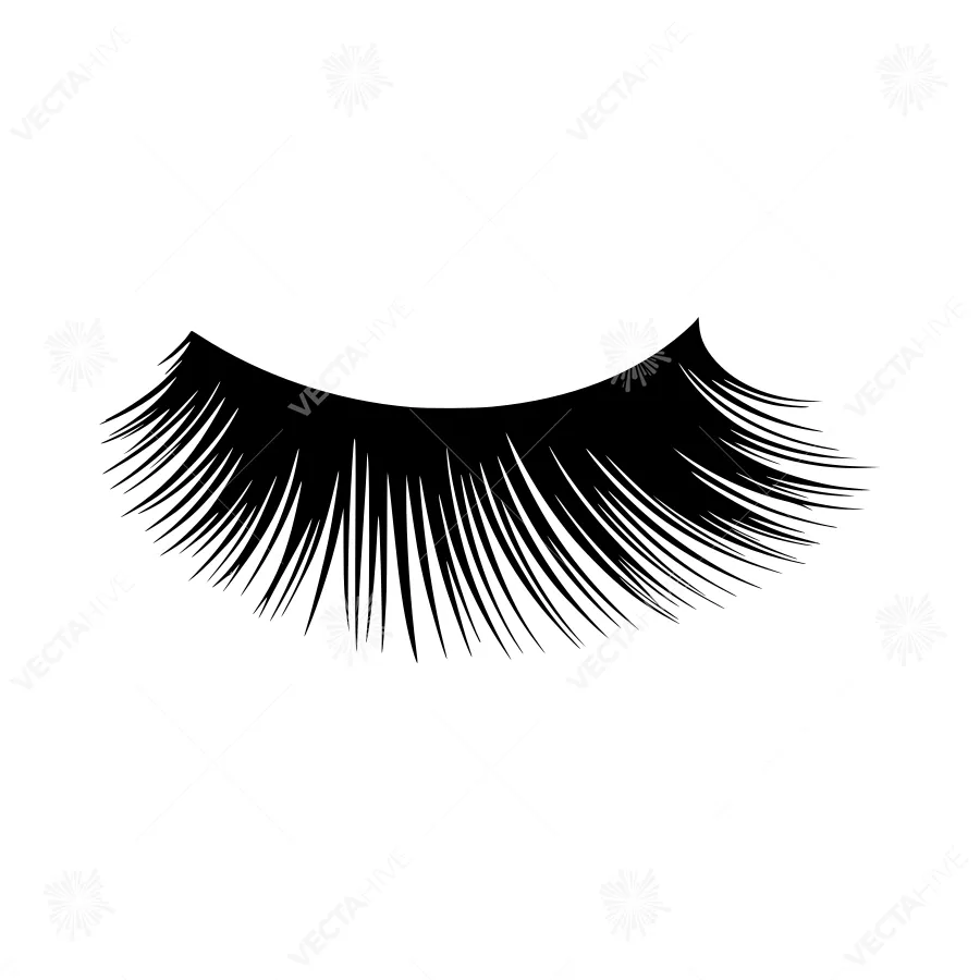 Black Eyelash Icon - Vector Illustration