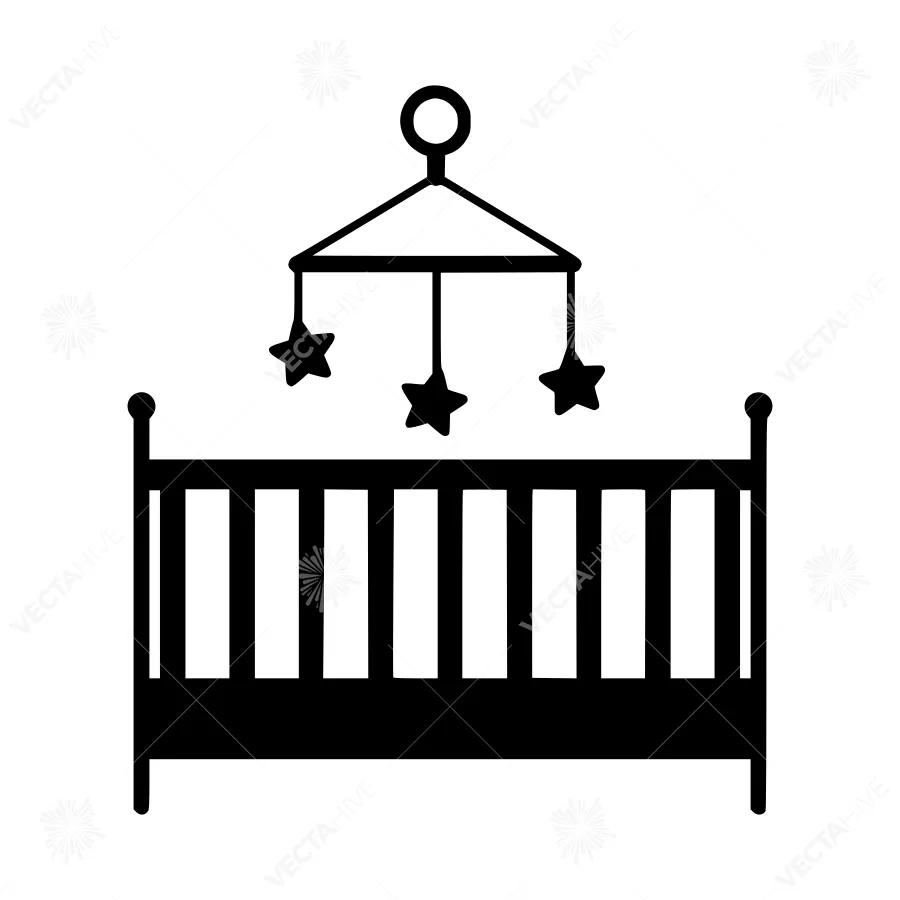 Baby Crib with Mobile Icon