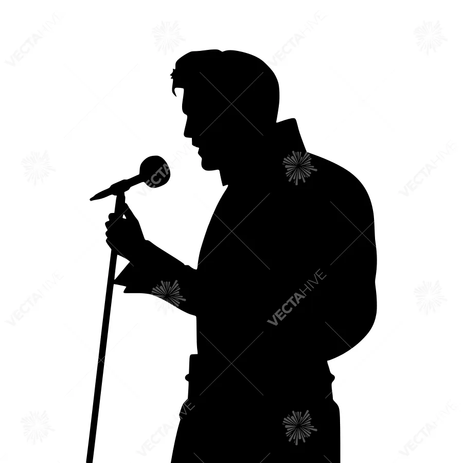 Silhouette Singer Microphone Performance