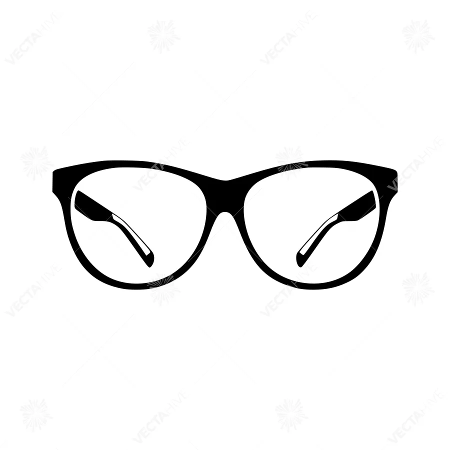 Black Glasses Icon - Vector Illustration