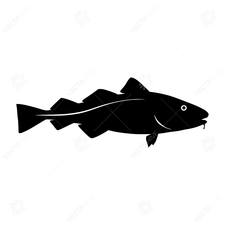 Black Cod Silhouette Vector Illustration