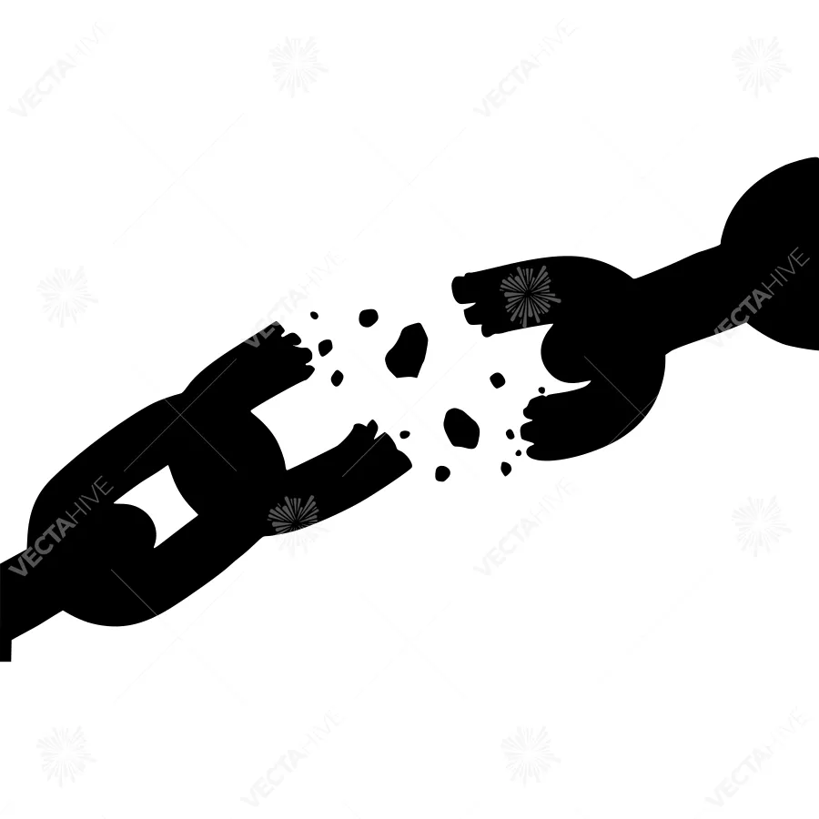 Broken Chain Illustration - Vector Graphic