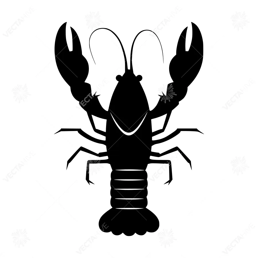 Black Lobster Silhouette Icon