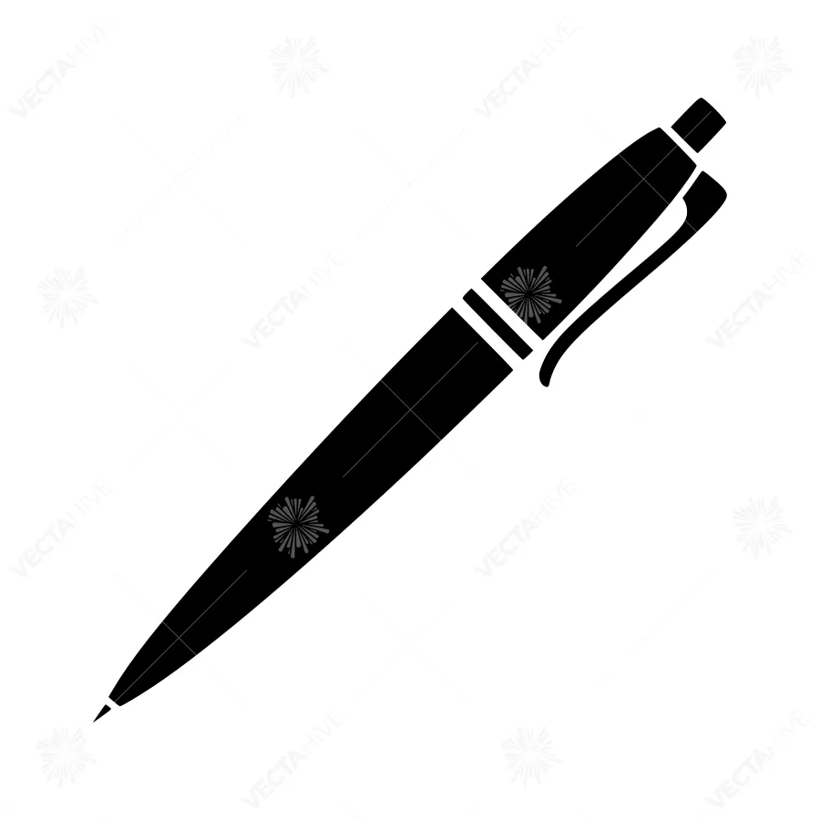Black Pen Icon - Vector Illustration