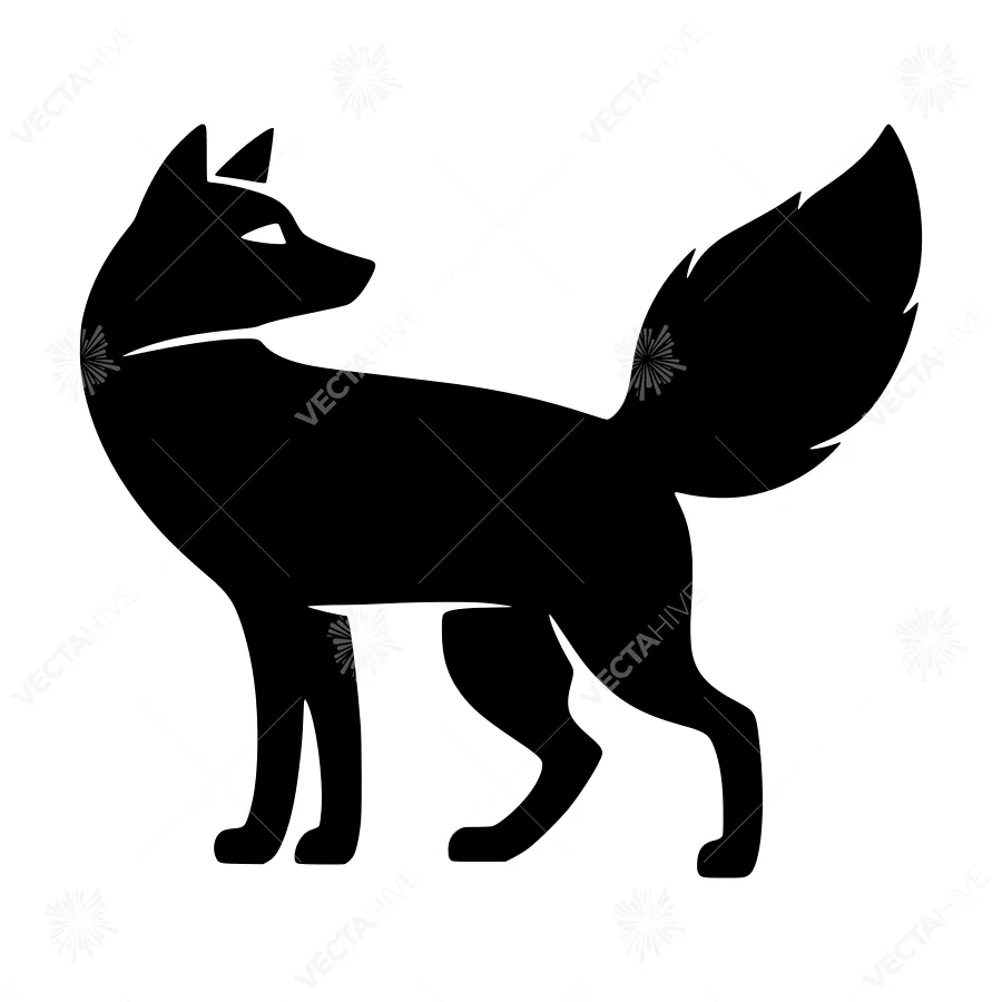 Black Silhouette Wolf Graphic Icon