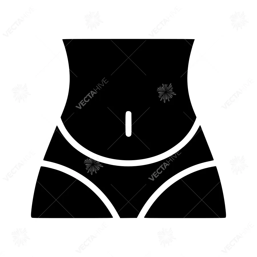 Silhouette Waistline Icon - Minimalist Body Shape