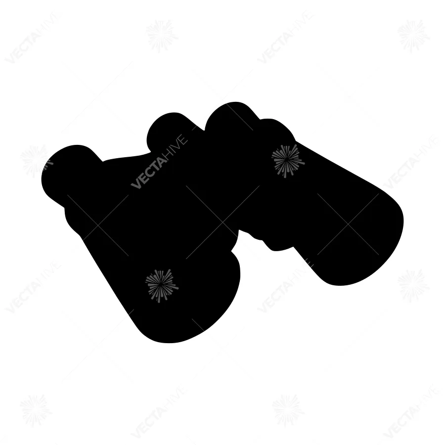 Silhouette Binoculars - Minimalist Vector Icon