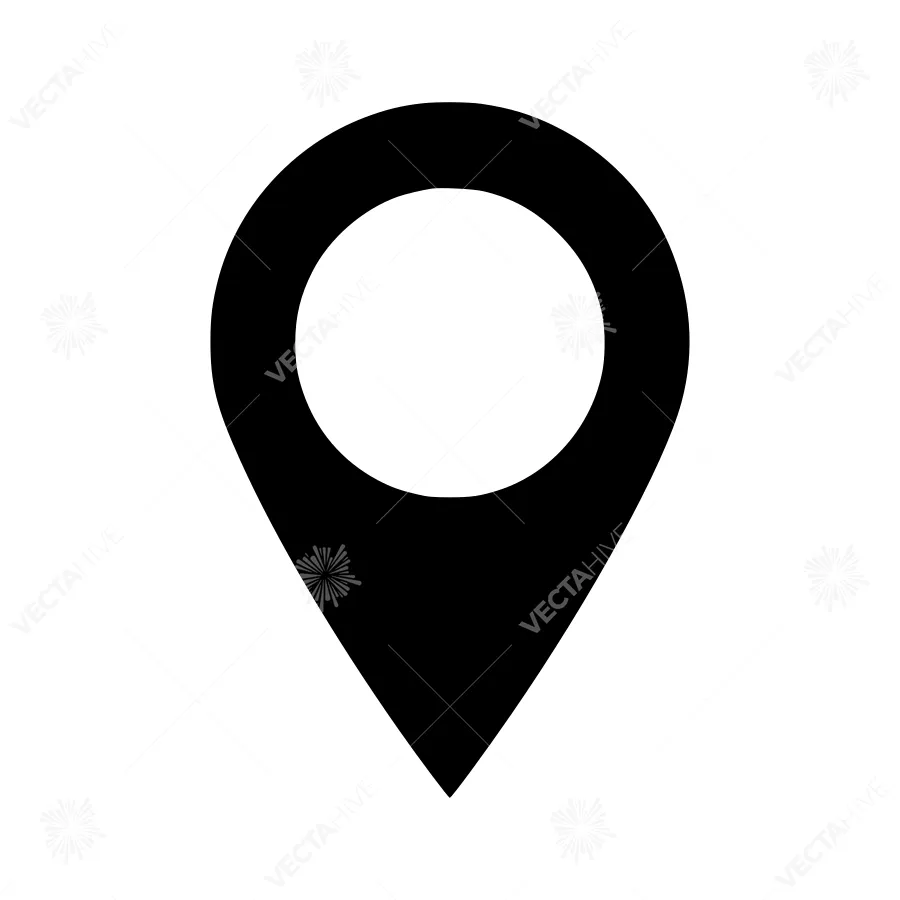 Black Map Pin Icon - Location Marker