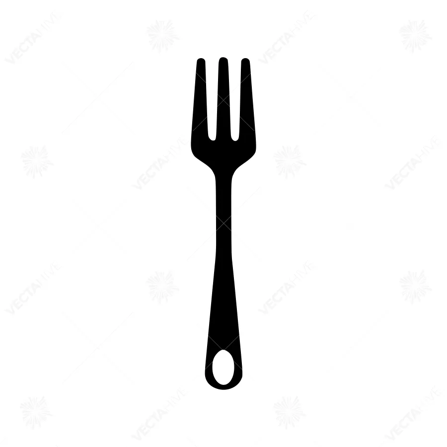 Black Fork Icon - Simple Food Illustration