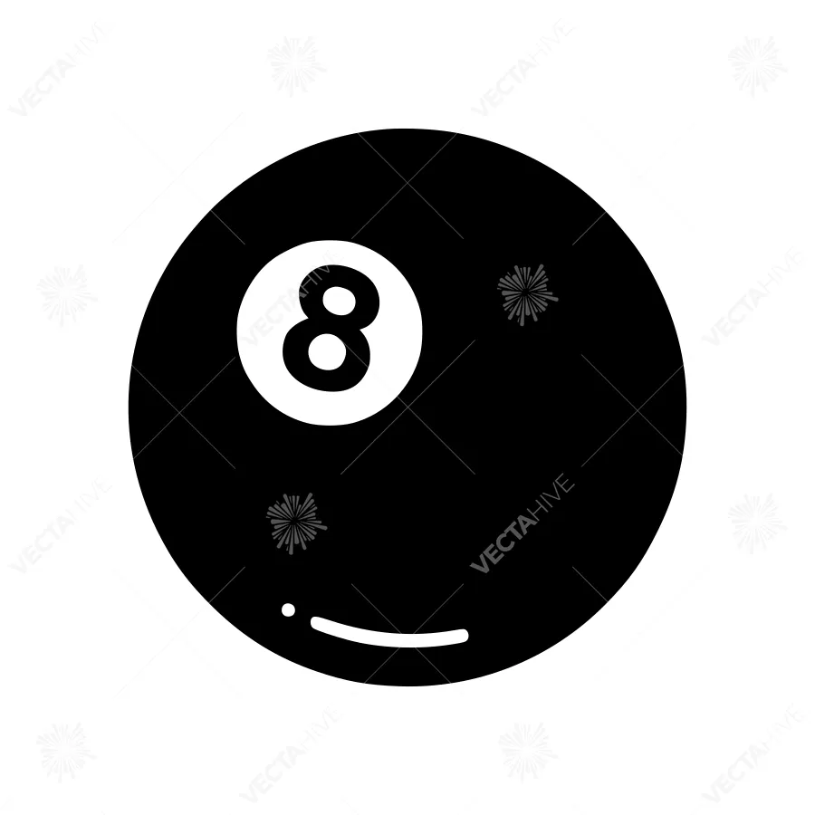 Black Billiard Ball Number 8 Icon