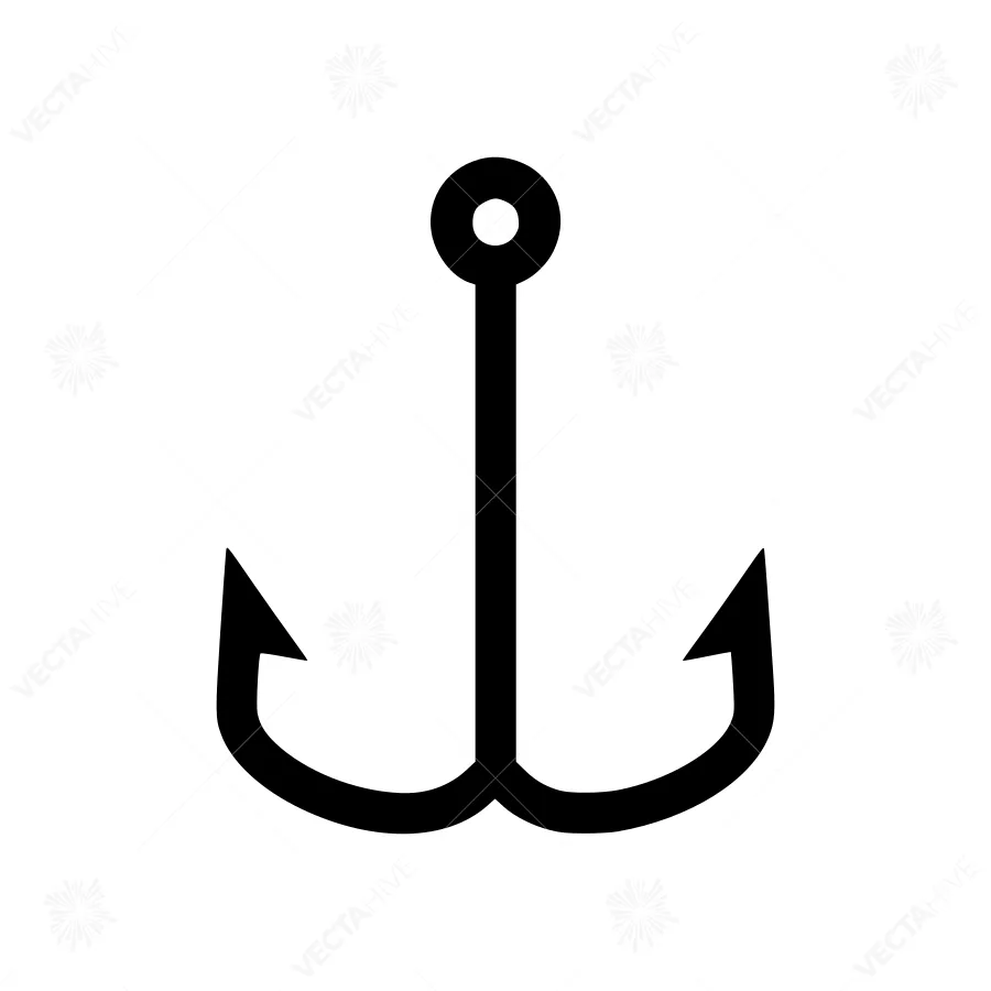 Black Anchor Icon - Simple Vector Illustration