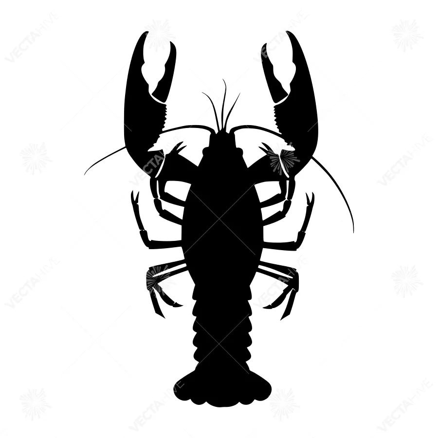 Silhouette Lobster Graphic Vector Illustration