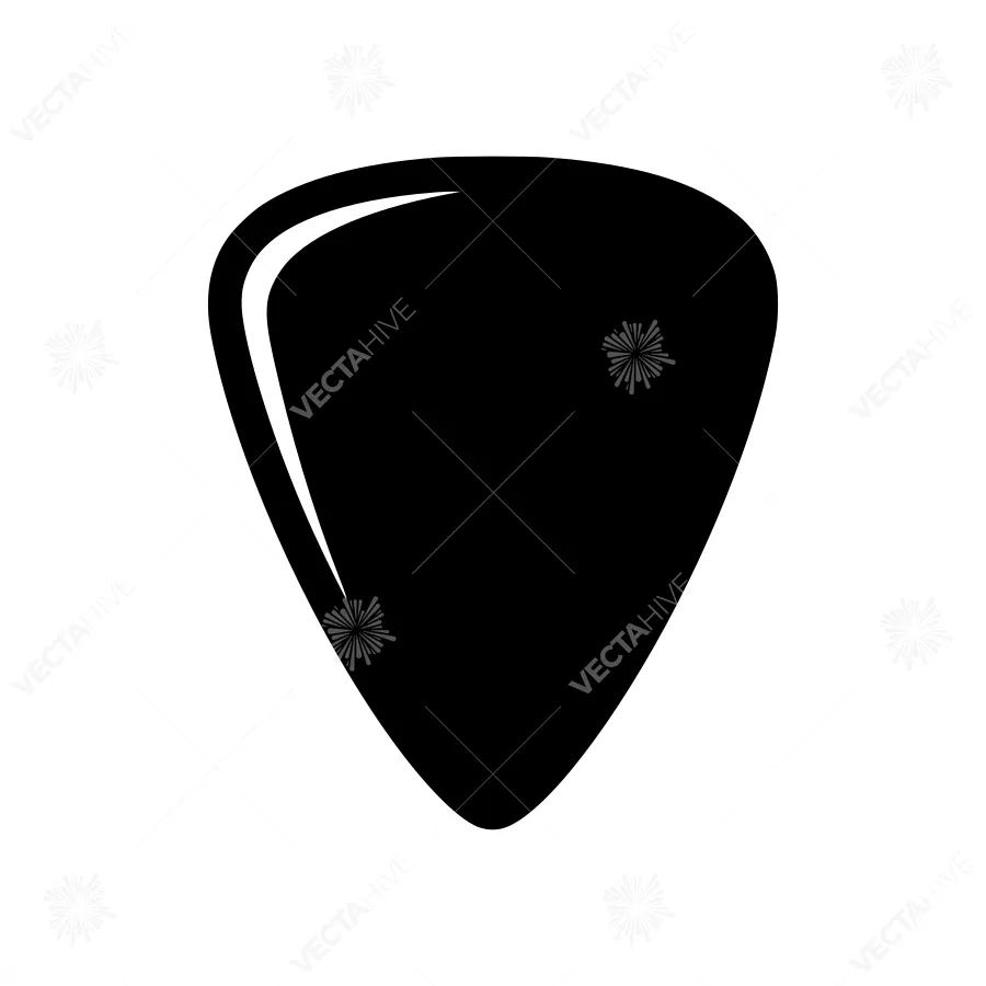 Black Guitar Pick Silhouette Icon