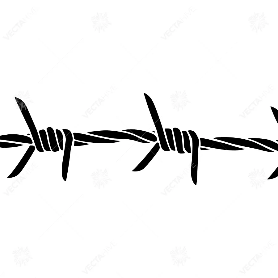 Black Barbed Wire Border - Minimalist Design
