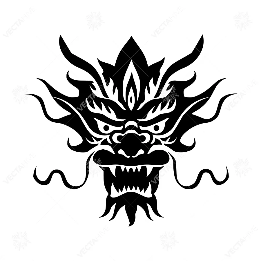 Black Dragon Tribal Tattoo Design