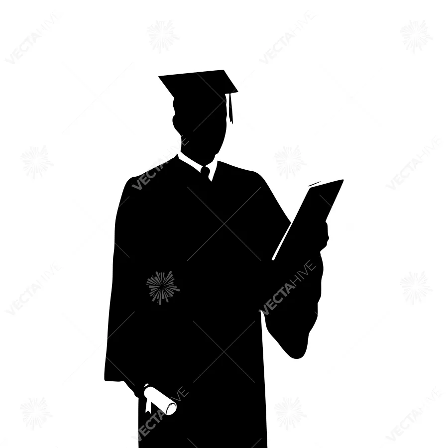 Graduate Silhouette Reading Diploma