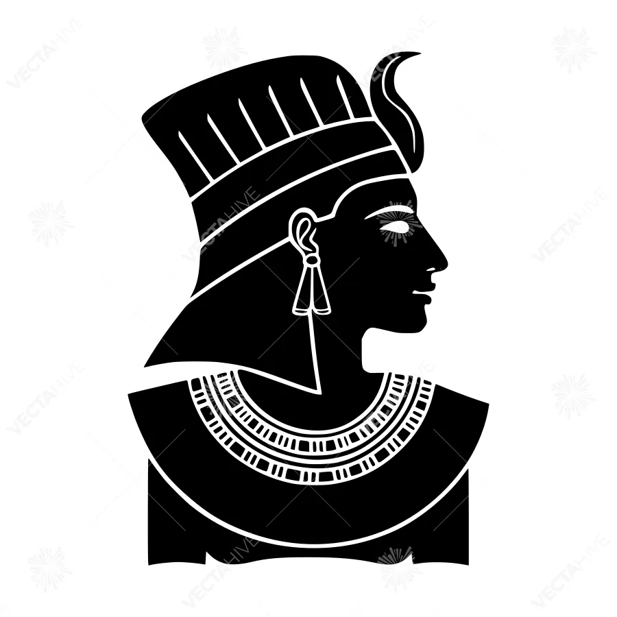 Egyptian Pharaoh Silhouette Vector Illustration