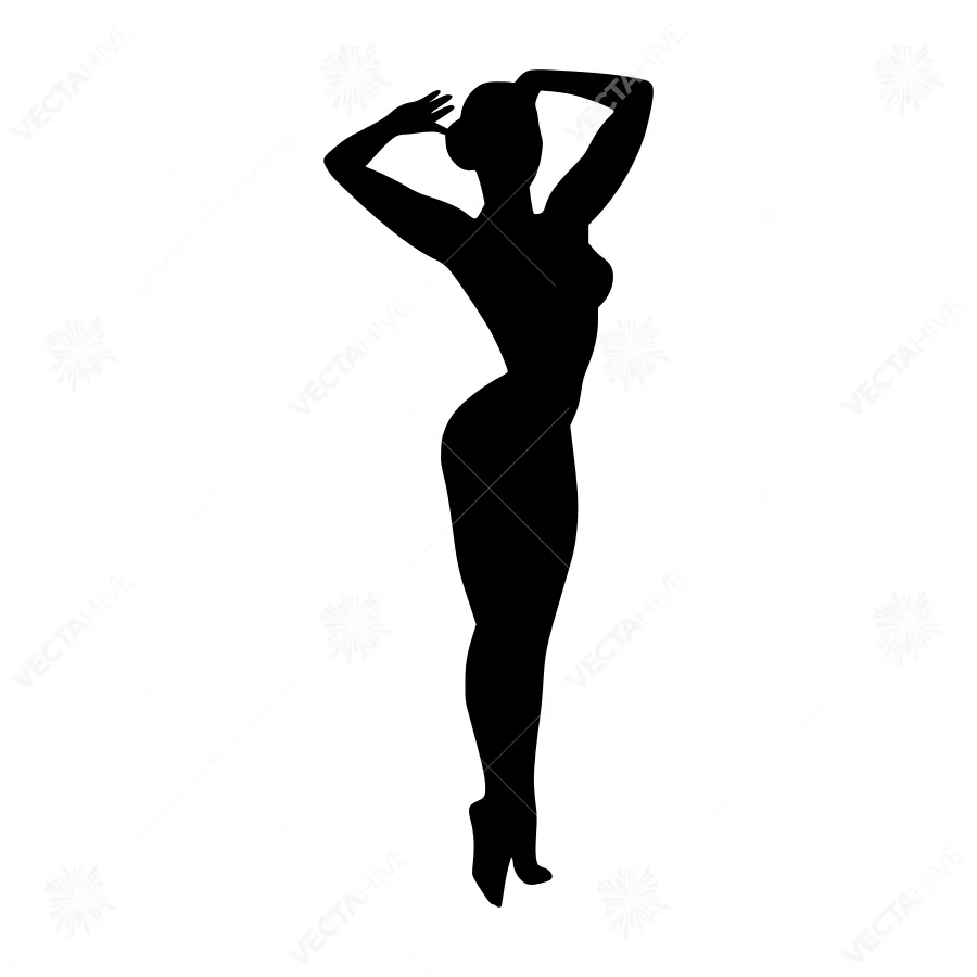 Retro Pin-Up Silhouette Woman