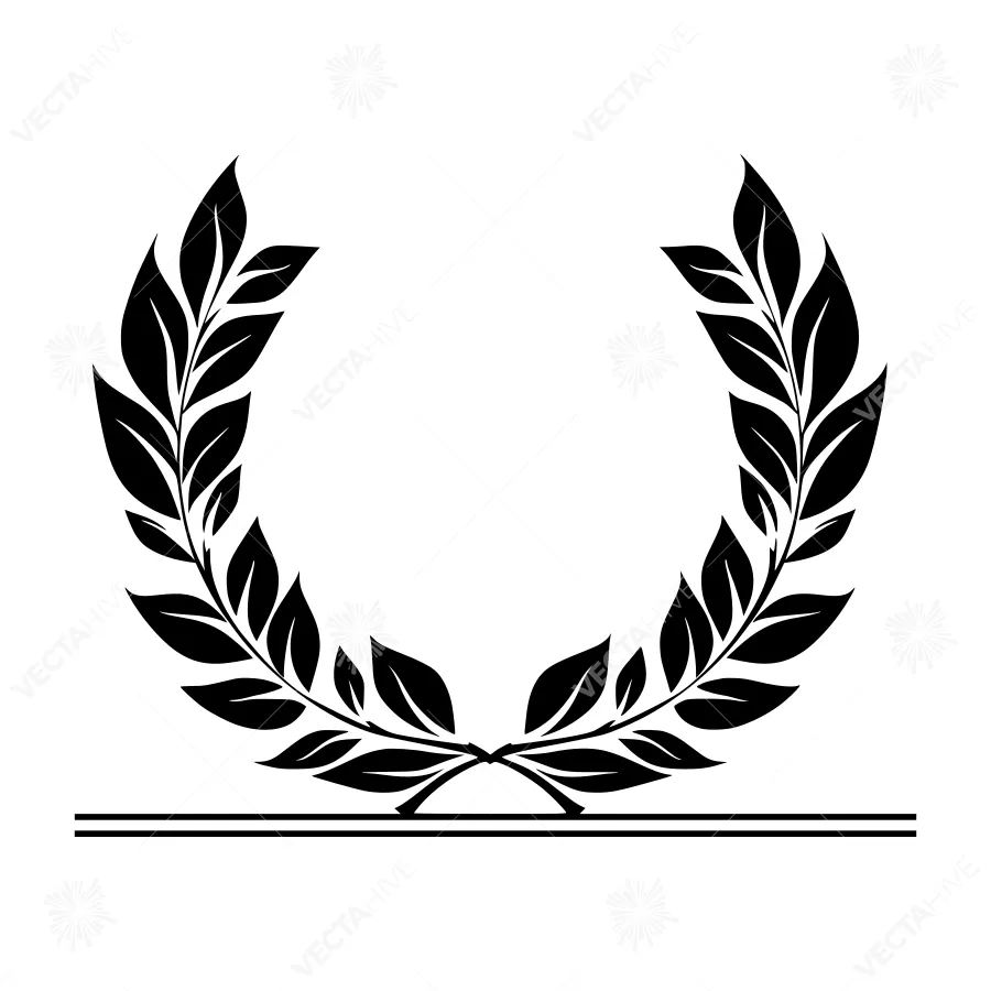Black Laurel Wreath Design Vector