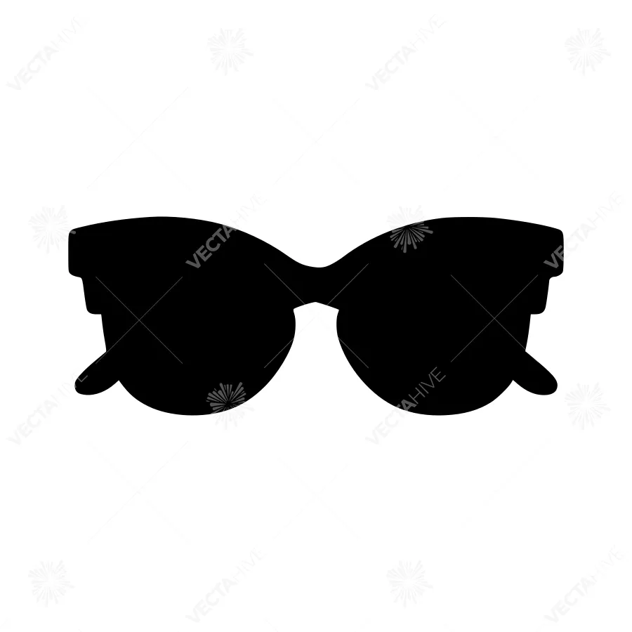 Silhouette Sunglasses Icon - Vector Illustration