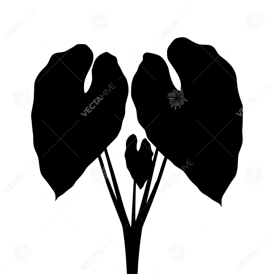 Black Leaf Silhouette Vector Illustration