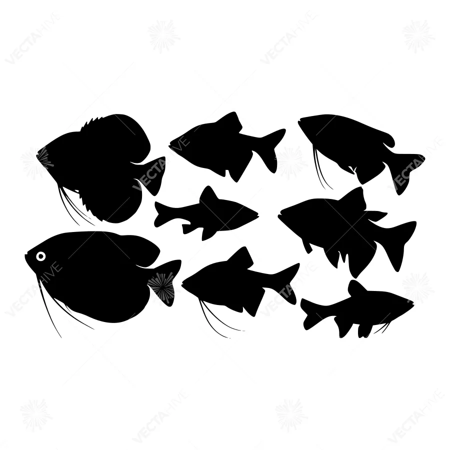 Black Fish Silhouettes - Aquatic Collection