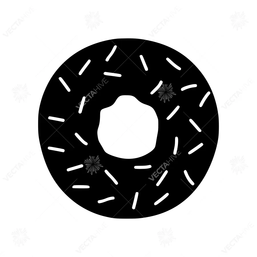 Black Doughnut Outline Icon