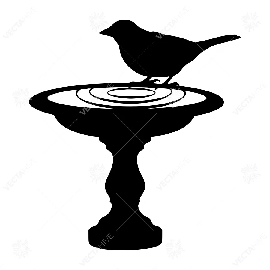 Silhouette Bird Bath - Minimalist Design