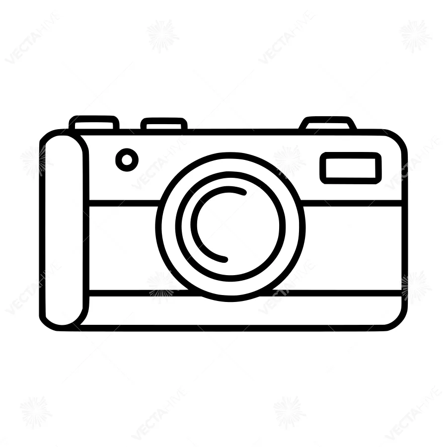 Line Art Camera Icon - Photography Illustration