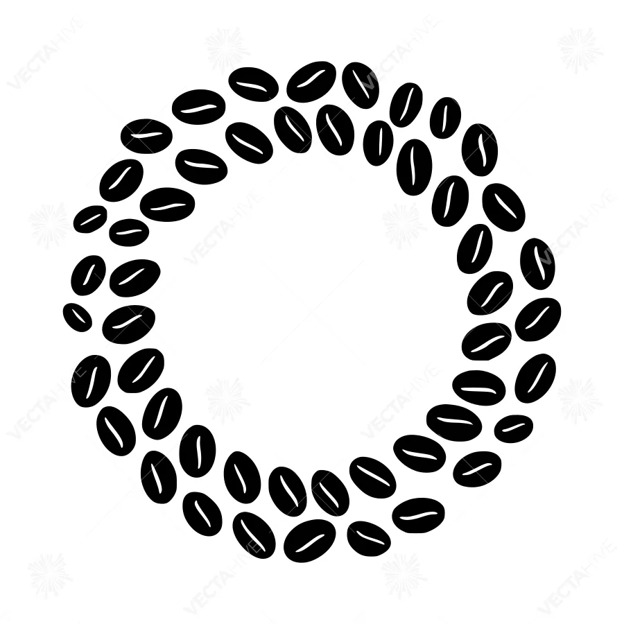 Coffee Bean Circle Outline Vector