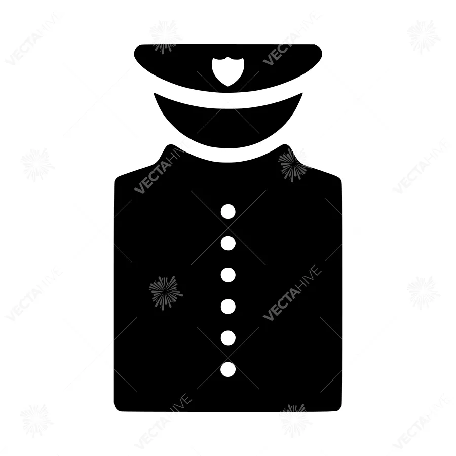 Police Officer Silhouette Vector Icon