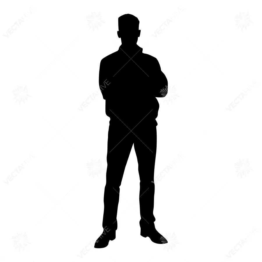 Silhouette Man Standing - Minimalist Vector