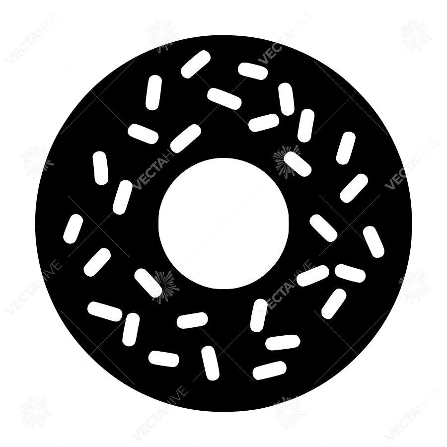 Black & White Donut Icon