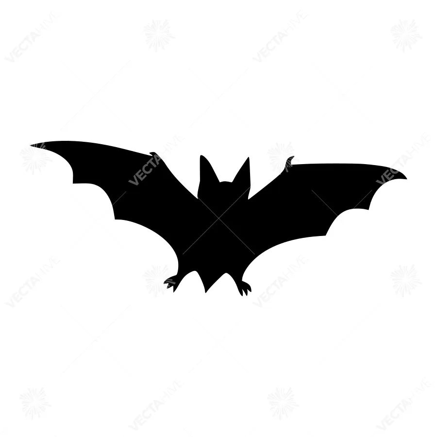 Black Bat Silhouette Vector Graphic
