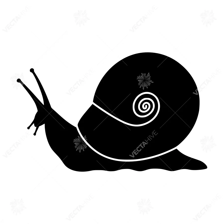 Black Snail Silhouette Vector Illustration