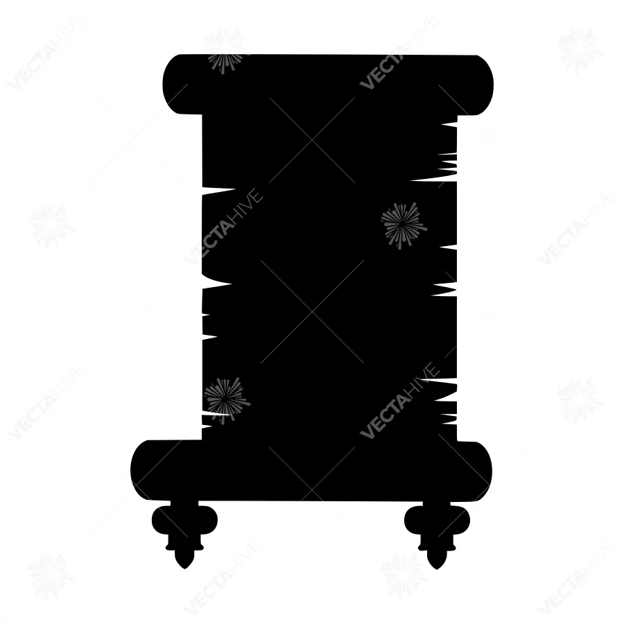 Vintage Scroll Icon - Silhouette Design