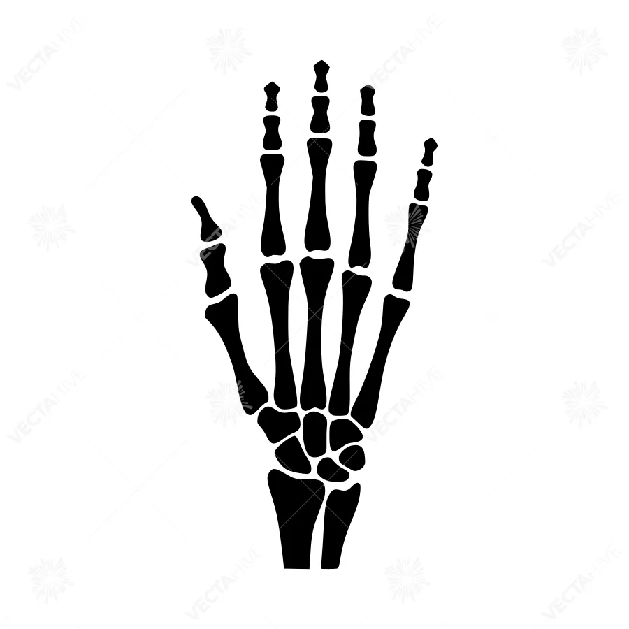 Black Hand Skeleton Illustration