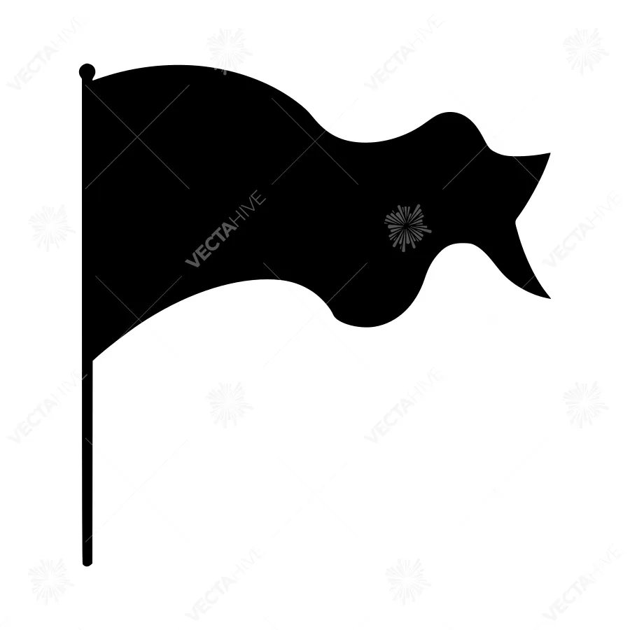 Black Flag Icon - Vector Illustration