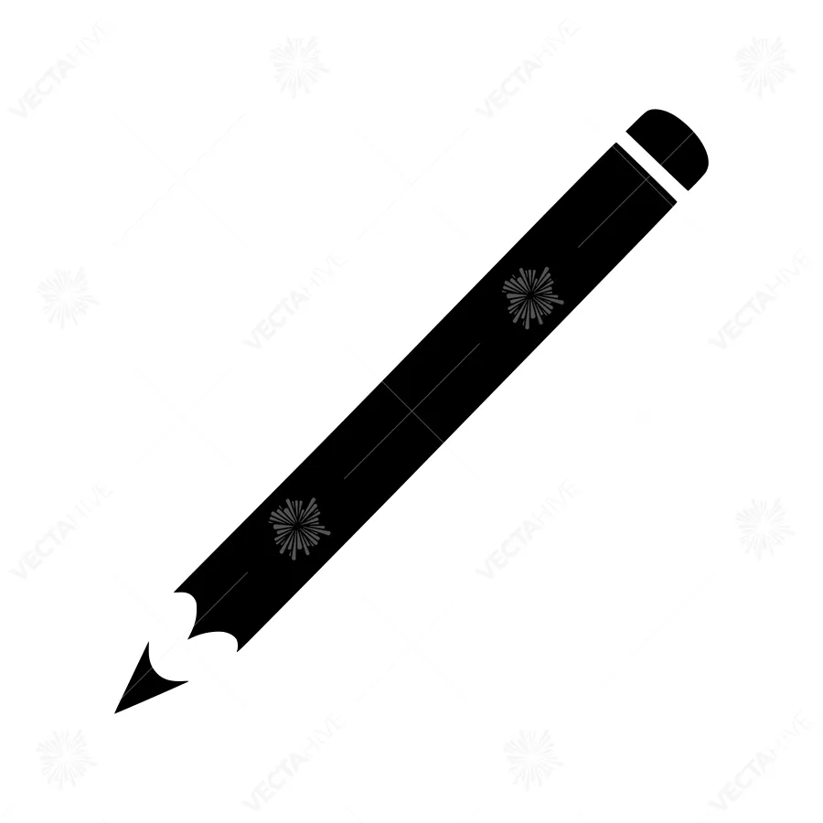 Black Pencil Icon - Simple Line Art