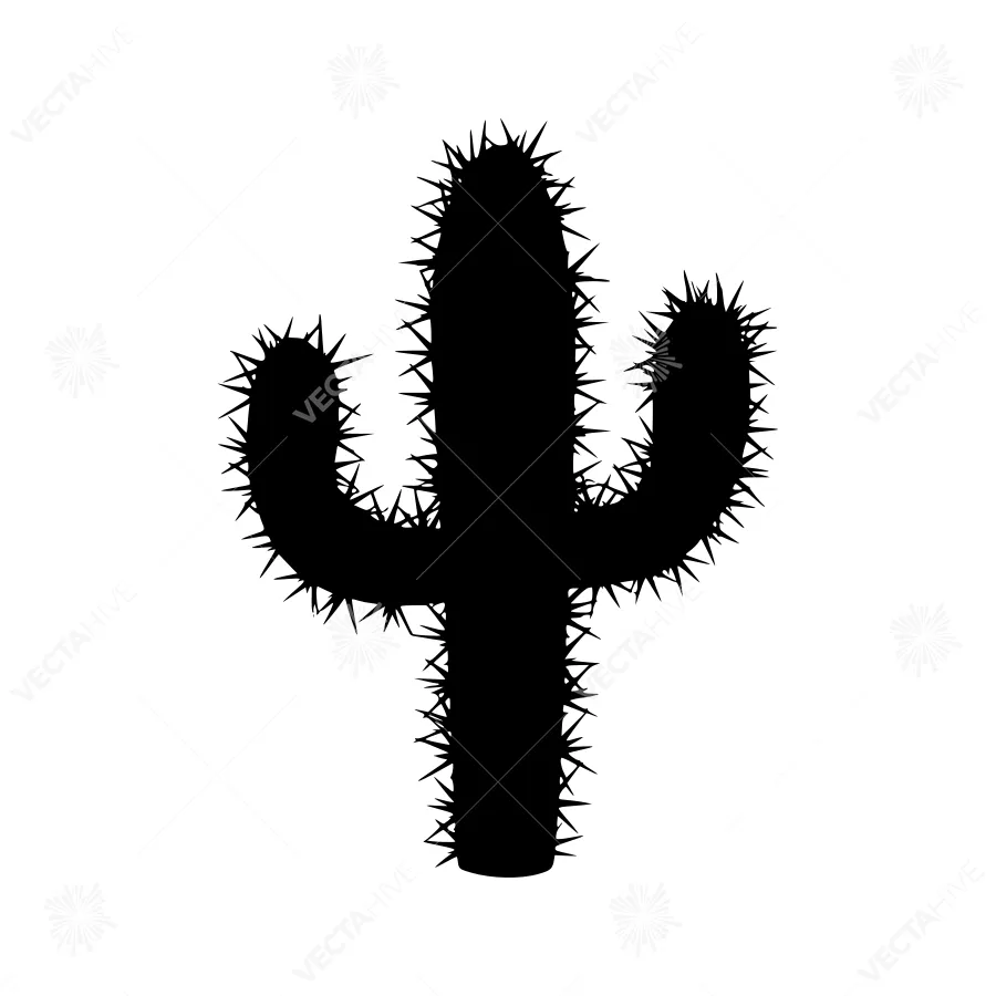Black Silhouette Cactus Icon