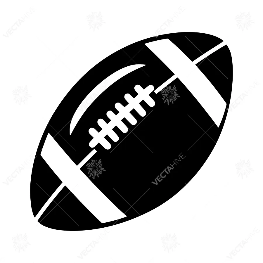 Black & White Football Icon - Vector Illustration