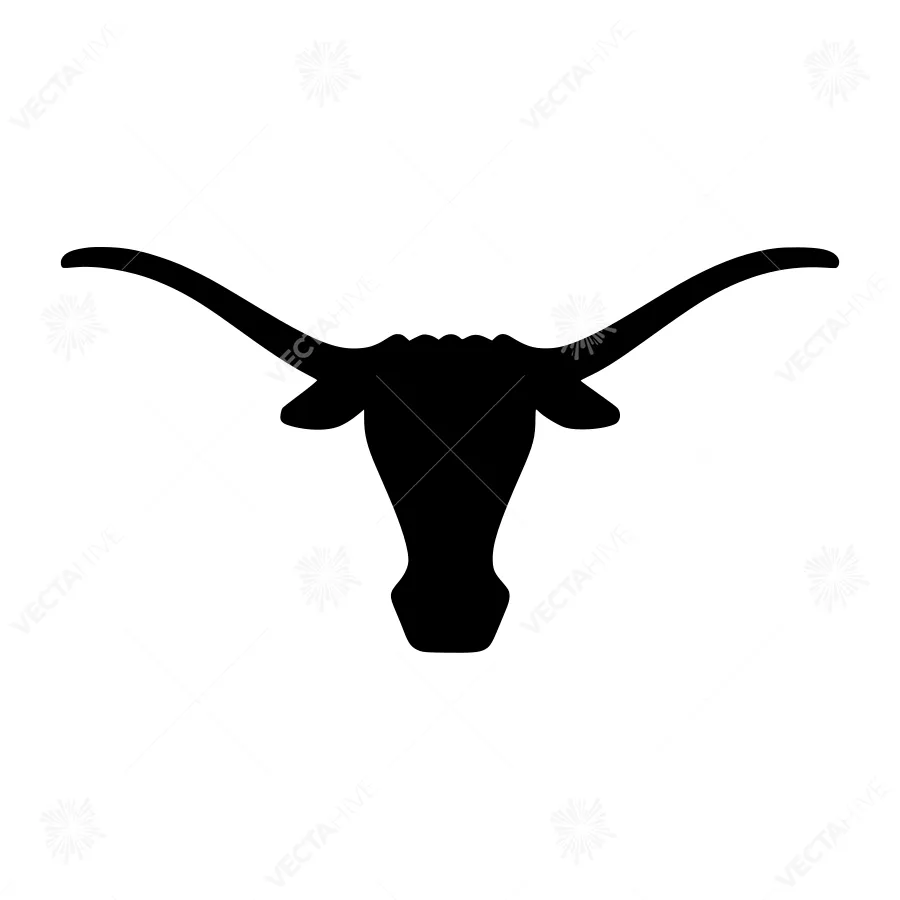 Texas Longhorn Silhouette Vector Icon