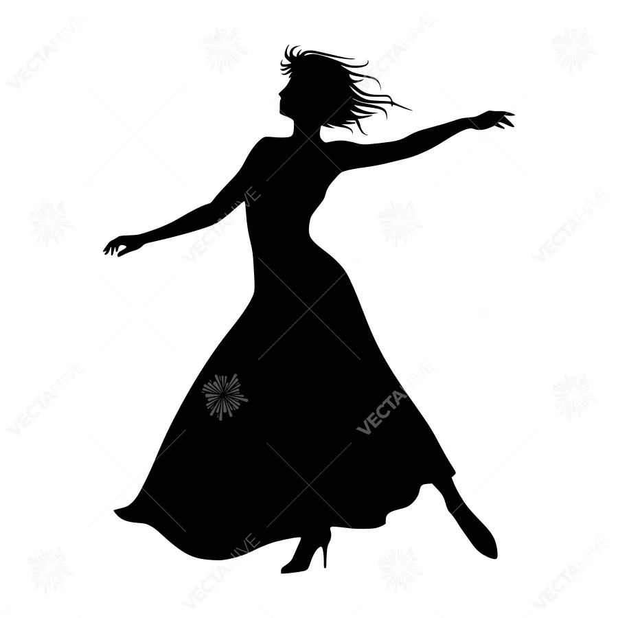 Silhouette Dancer Woman - Elegant Dance Pose