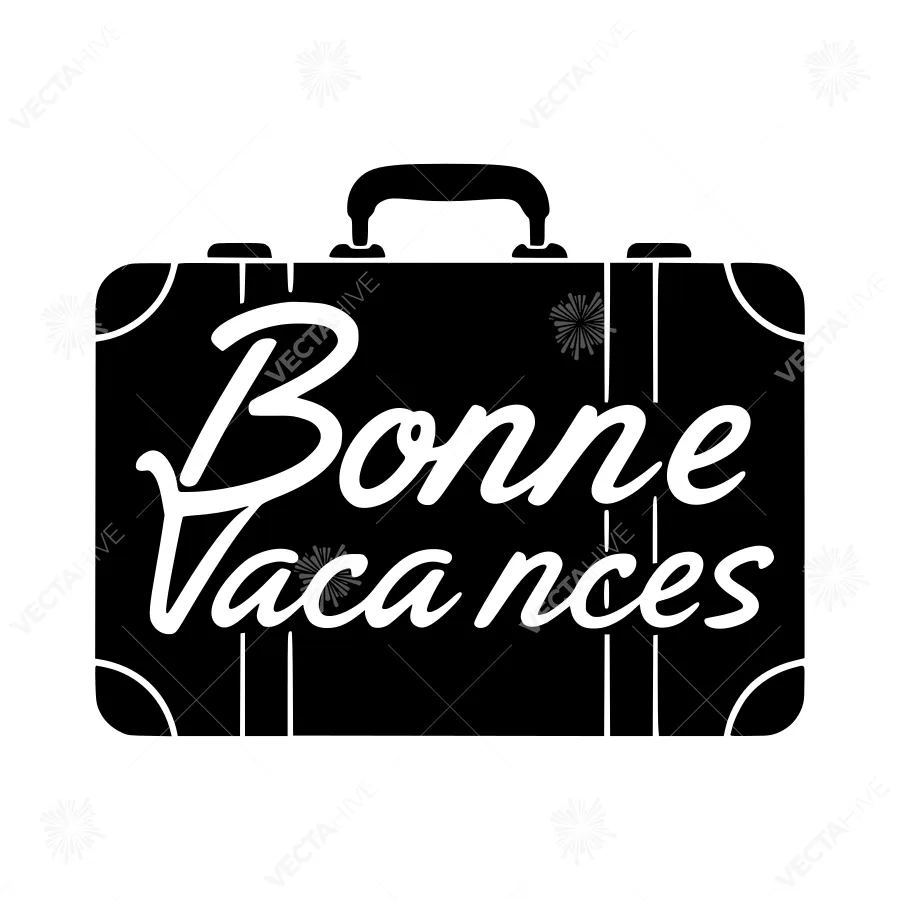 Vintage Suitcase - Bonne Vacances Typography